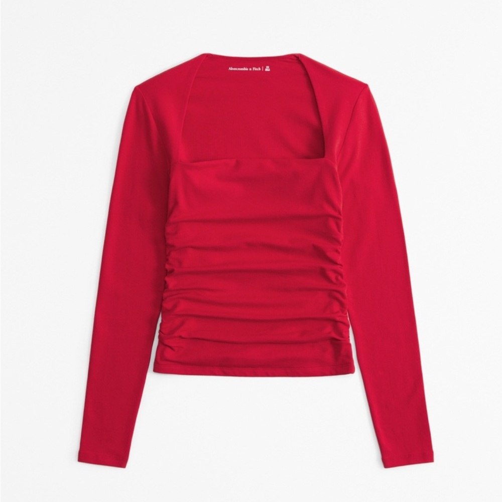 Abercrombie NWT Ava long sleeve top XS RED